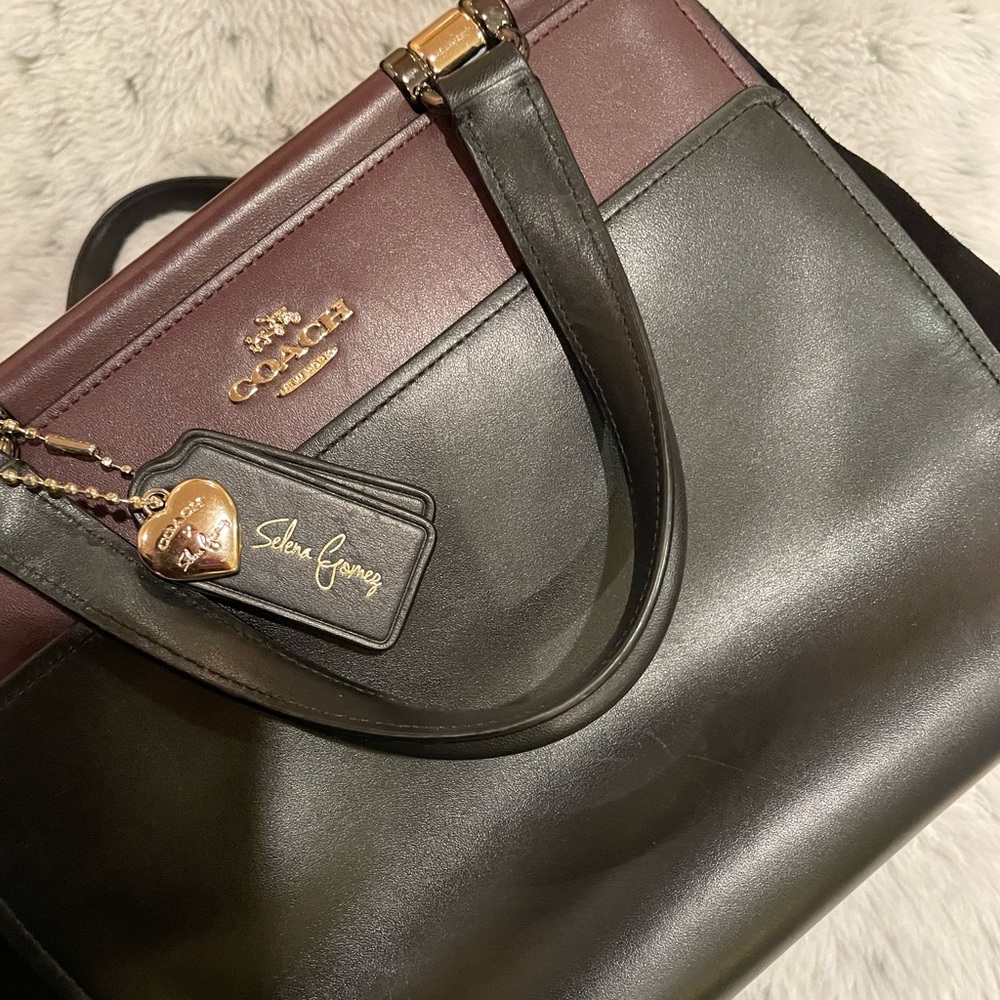 Selena Gomez limited edition black cherry coach purse